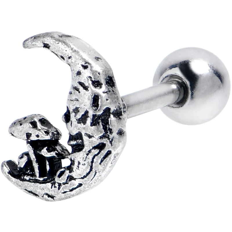 Women's Earrings – Elegant Designs for Every Personality--16 Gauge 1/4 Mushrooms on the Moon Cartilage Tragus Earring Women's Earrings – Elegant Designs for Every Personality--16 Gauge 1/4 Mushrooms on the Moon Cartilage Tragus Earring