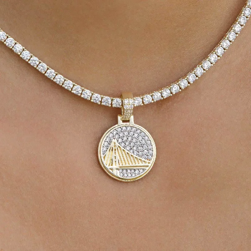 Shop Classic Women's Necklaces & Pendants with a Modern Twist-Golden State Warriors Official NBA Micro Logo Pendant Shop Classic Women's Necklaces & Pendants with a Modern Twist-Golden State Warriors Official NBA Micro Logo Pendant