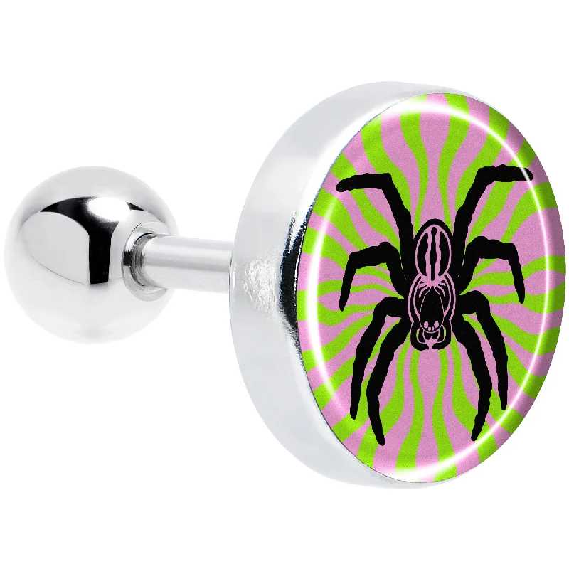 Women's Earrings – Elegant Designs for Every Personality--16 Gauge 1/4 Psychedelic Spider Tragus Cartilage Earring Women's Earrings – Elegant Designs for Every Personality--16 Gauge 1/4 Psychedelic Spider Tragus Cartilage Earring