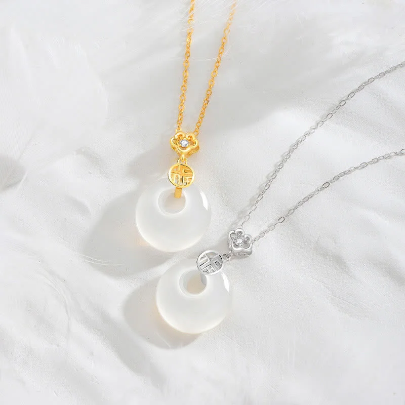 Shop Classic Women's Necklaces & Pendants with a Modern Twist-Buddha Stones 925 Sterling Silver White Agate Fu Character Happiness Luck Necklace Pendant Shop Classic Women's Necklaces & Pendants with a Modern Twist-Buddha Stones 925 Sterling Silver White Agate Fu Character Happiness Luck Necklace Pendant