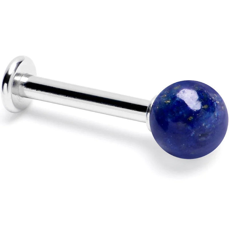 Lip Rings for Casual Style14 Gauge 3/8 Blue Lapis Natural Stone Labret Tragus Earring