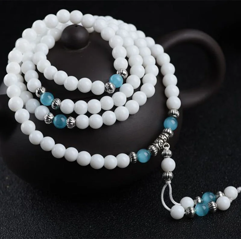 Men's Adjustable Cuff Bracelets-Buddha Stones Tibetan Tridacna Stone Harmony Mala Bracelet