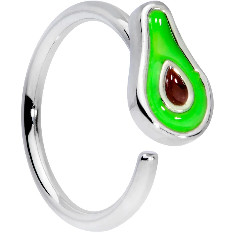 Designer Lip Rings for High-End Fashion16 Gauge 3/8 Green Groovy Avocado Closure Ring