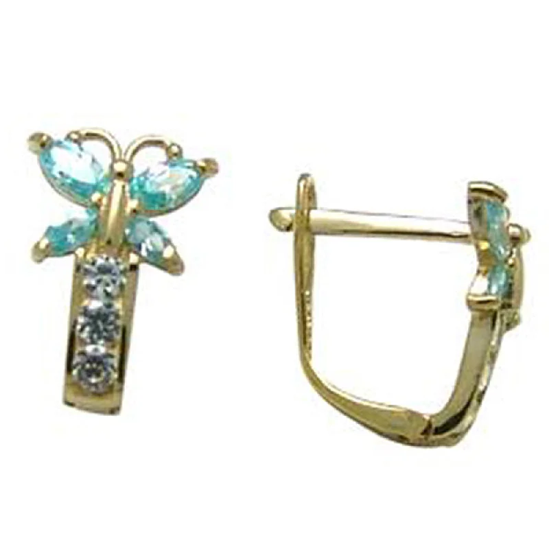 Women's Earrings – Elegant Designs for Every Personality--14kt Yellow Gold Butterfly March Birthstone Leverback Earrings Women's Earrings – Elegant Designs for Every Personality--14kt Yellow Gold Butterfly March Birthstone Leverback Earrings
