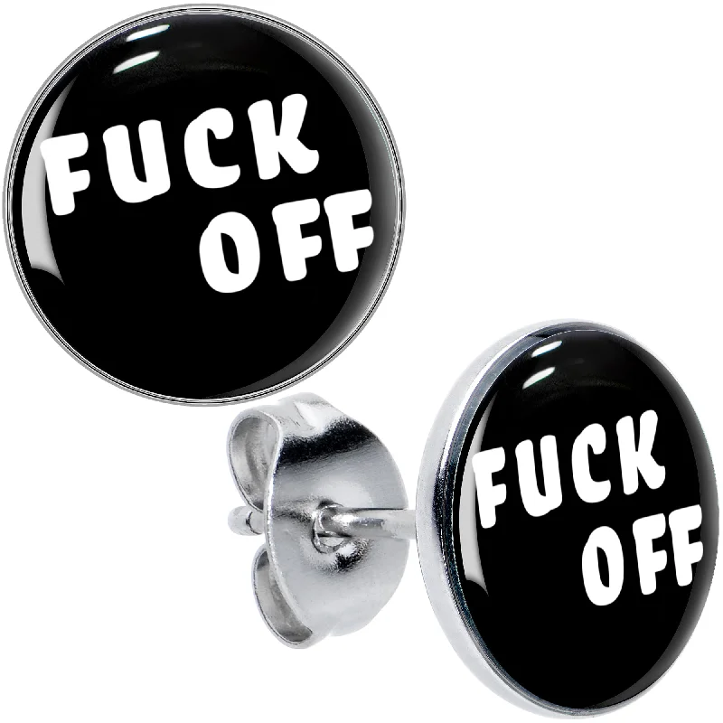 Women's Earrings – Elegant Designs for Every Personality--White Letters F*ck Off Stud Earrings
