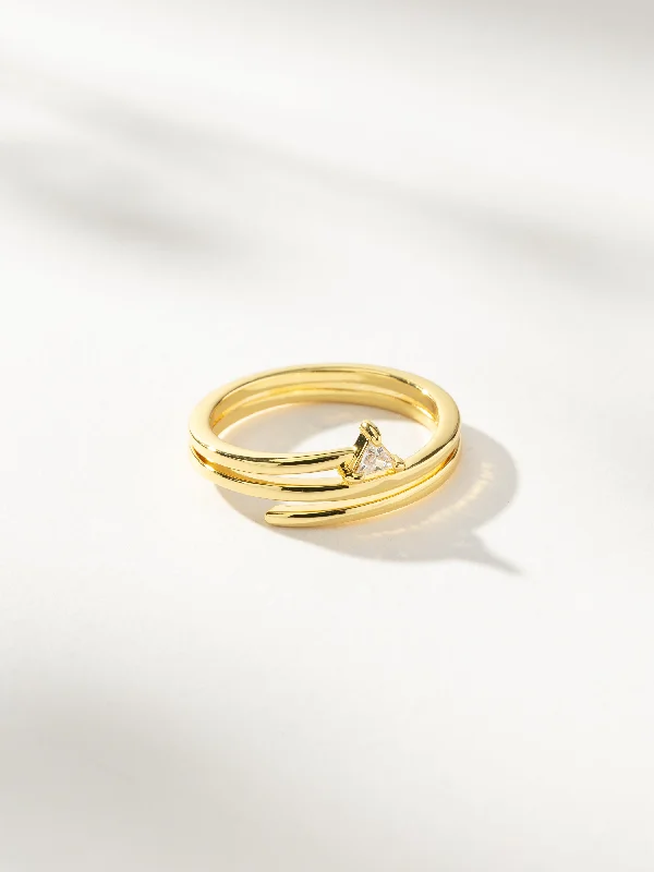 Chic Women's Rings for Fashion-Forward Looks-Triangle Spiral Ring