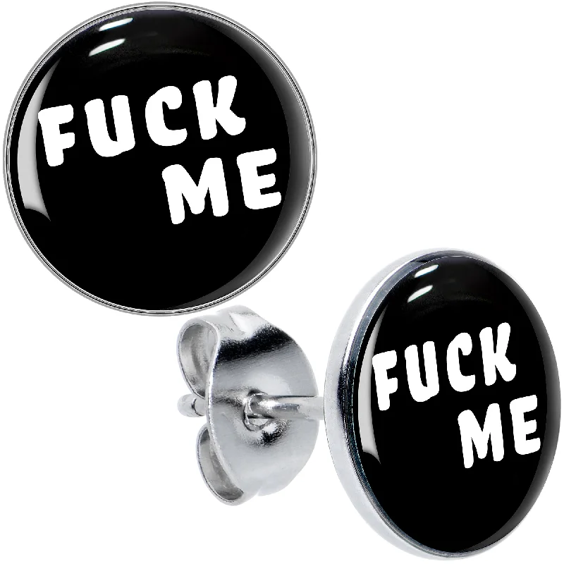 Women's Earrings – Elegant Designs for Every Personality--Black and White F*ck Me Stud Earrings Women's Earrings – Elegant Designs for Every Personality--Black and White F*ck Me Stud Earrings