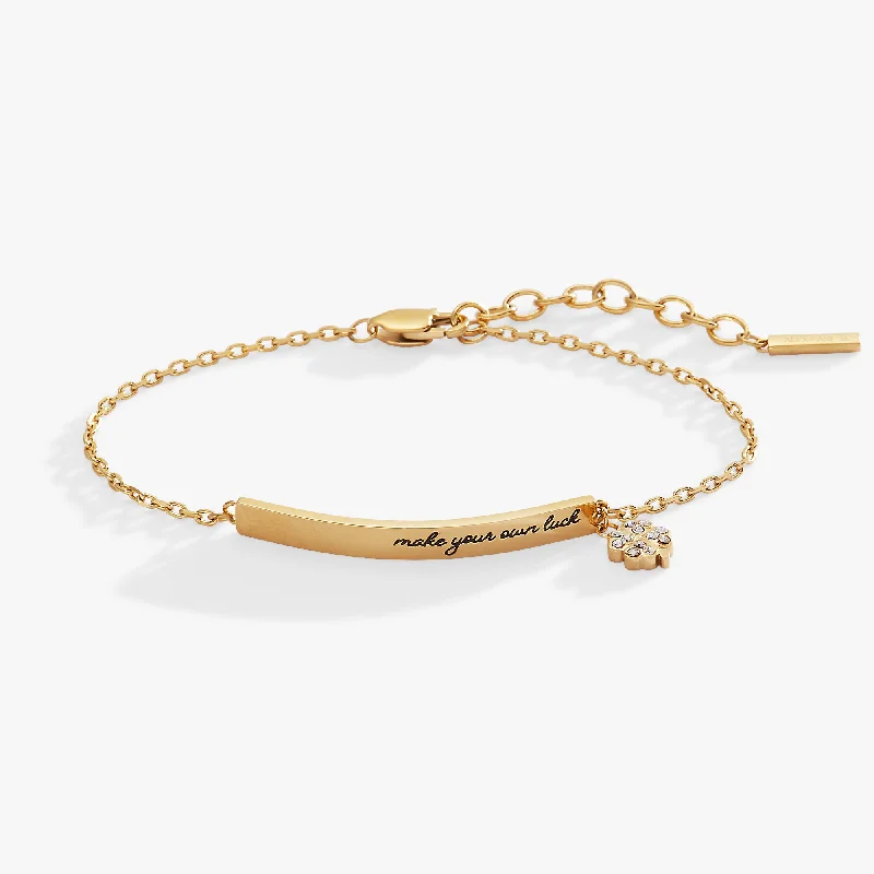 Women's Bangles with Rhinestones-"Make Your Own Luck" Inline Bracelet