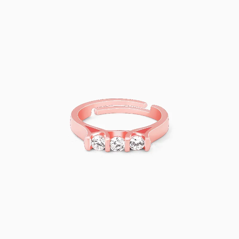 Chic Women's Rings for Fashion-Forward Looks-Rose Gold Triple Shine Ring