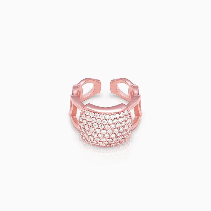 Chic Women's Rings for Fashion-Forward Looks-Rose Gold Full Of Love Ring