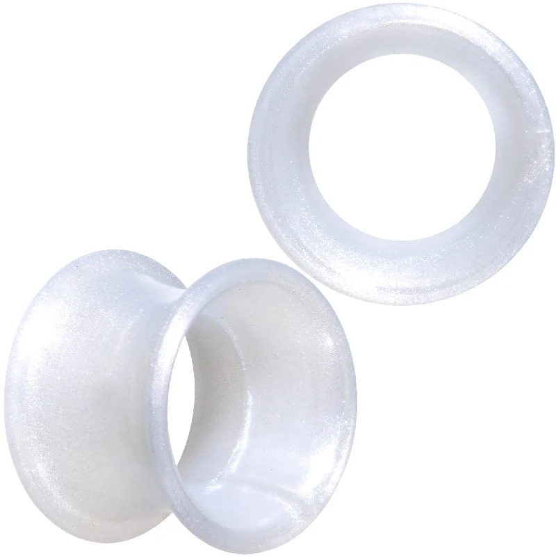 Women's Earrings – Elegant Designs for Every Personality--Thin Flexible White Silicone Tunnel Plug Set 6mm to 25mm