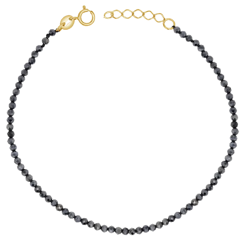 Men's Vintage Inspired Bracelets-Black Onyx Beaded Bracelet