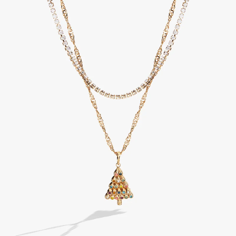 Shop Classic Women's  Necklaces & Pendants with a Modern Twist-Christmas Tree Layered Necklace
