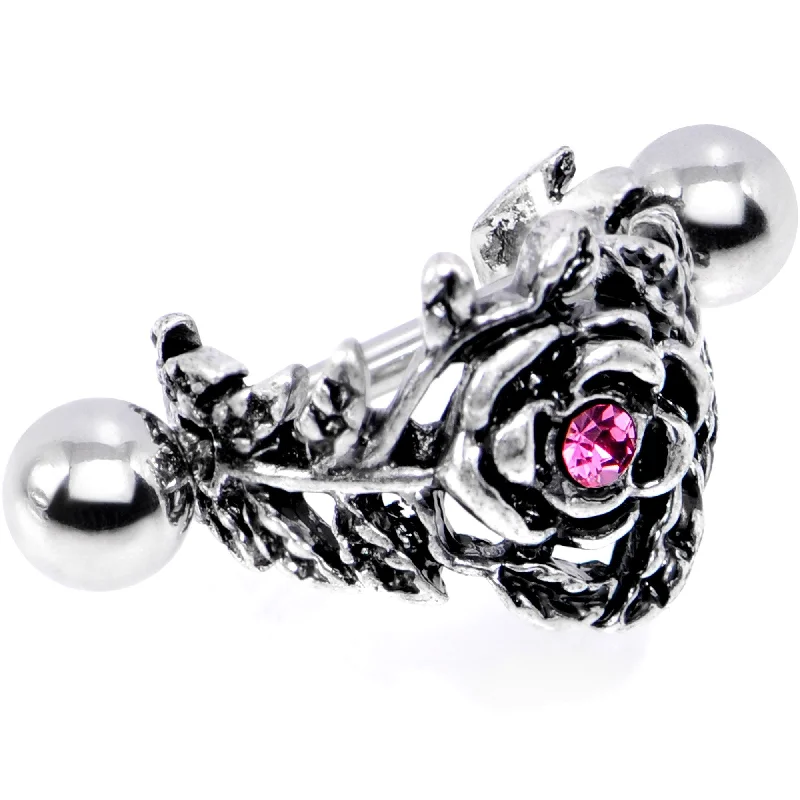 Women's Earrings – Elegant Designs for Every Personality--16 Gauge 1/2 Pink Gem Floral Wreath Cuff Cartilage Earring Women's Earrings – Elegant Designs for Every Personality--16 Gauge 1/2 Pink Gem Floral Wreath Cuff Cartilage Earring