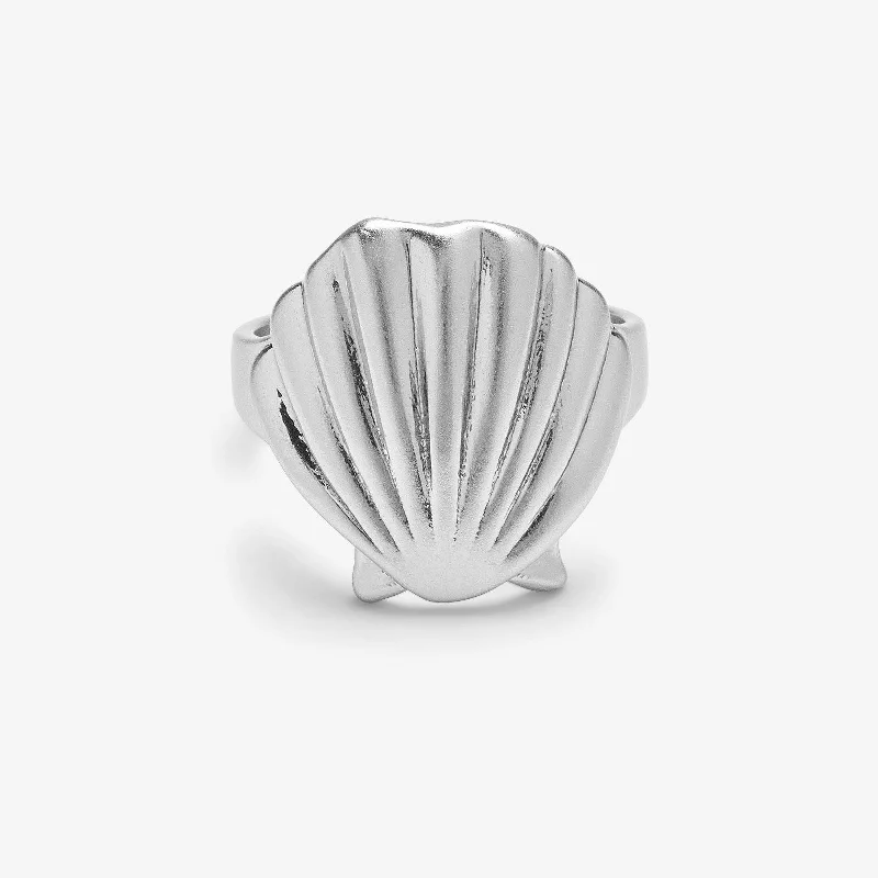 Chic Women's Rings for Fashion-Forward Looks-Flat Shell Ring