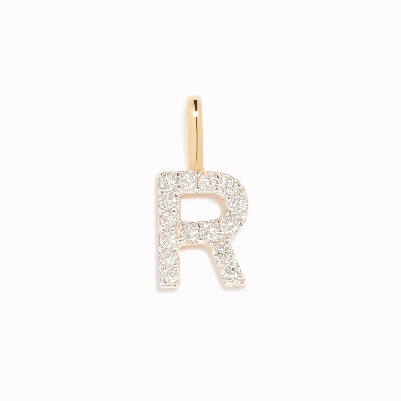 Shop Classic Women's  Necklaces & Pendants with a Modern Twist-Diamond Initial Pendant 14k Gold - R