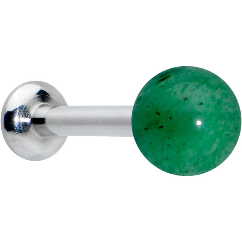 Fashion-Forward Lip Rings16 Gauge 1/4 Elegant Green Jade Internally Threaded Labret Tragus