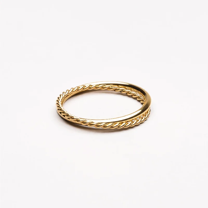 Chic Women's Rings for Fashion-Forward Looks-Harmony Double Ring