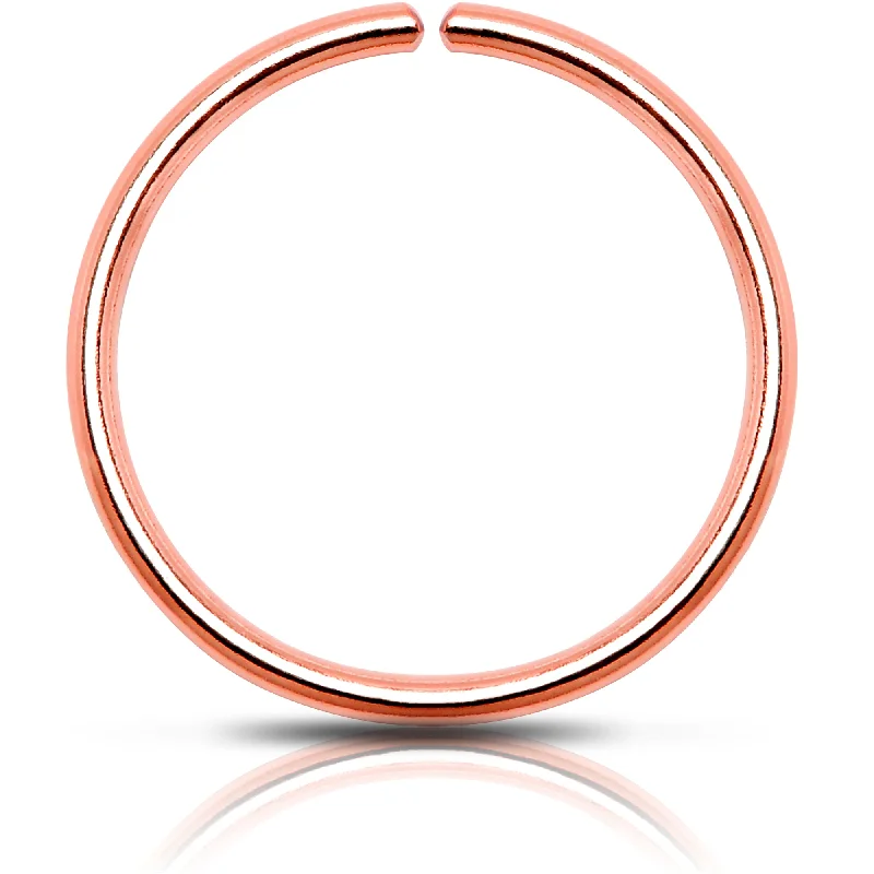 Nose Rings with Large Designs -Single Hoop Nose 14k Rose Gold Filled Nose Hoop Ring (Select Your Size) Nose Rings with Large Designs -Single Hoop Nose 14k Rose Gold Filled Nose Hoop Ring (Select Your Size)