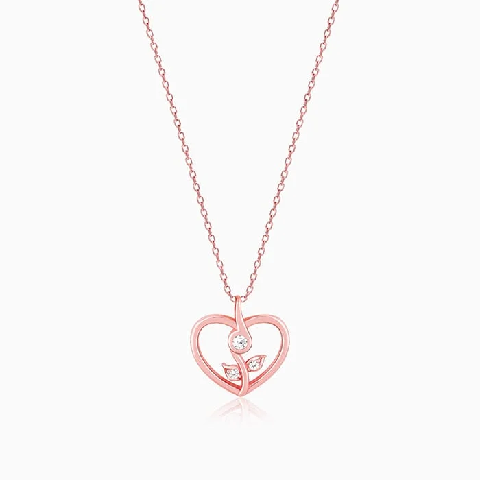 Shop Classic Women's Necklaces & Pendants with a Modern Twist-Rose Gold Leaf Me More Heart Pendant with Link Chain Shop Classic Women's Necklaces & Pendants with a Modern Twist-Rose Gold Leaf Me More Heart Pendant with Link Chain