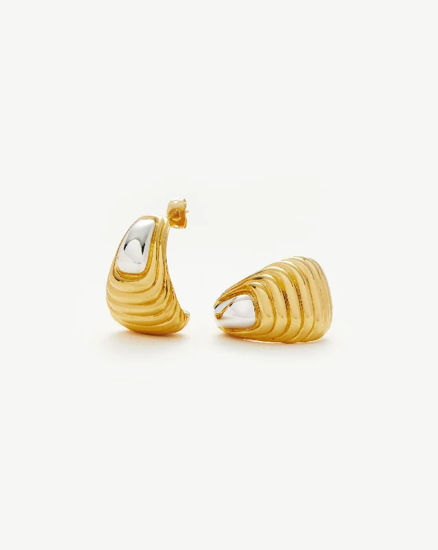 Women's Earrings – Elegant Designs for Every Personality--Ridge Oversized Earrings | Mixed Metal