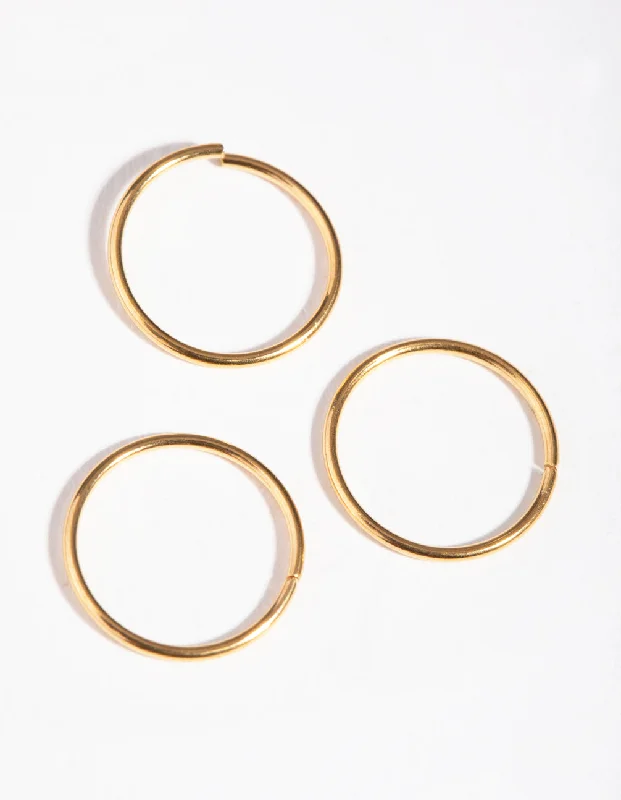 Nose Rings for Daily Wear -Gold Plain Nose Ring Pack