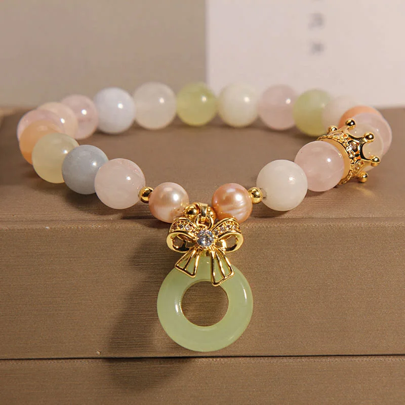 Elegant Wedding Bangles for Women-Buddha Stones Morganite Peace Buckle Jade Confidence Bracelet Elegant Wedding Bangles for Women-Buddha Stones Morganite Peace Buckle Jade Confidence Bracelet