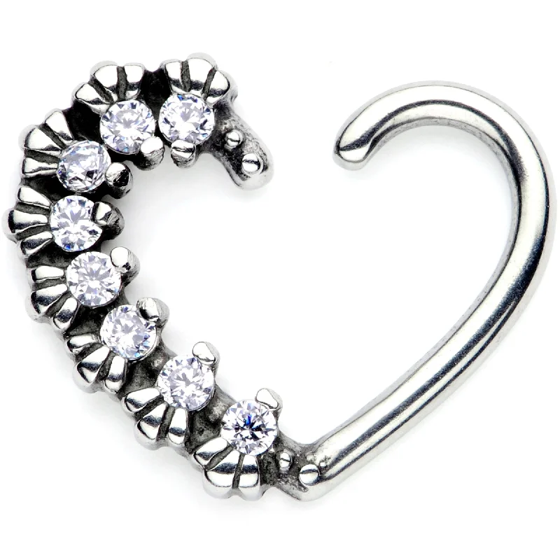 Women's Earrings – Elegant Designs for Every Personality--16 Gauge 3/8 Clear CZ Gem Octet Right Heart Closure Ring Women's Earrings – Elegant Designs for Every Personality--16 Gauge 3/8 Clear CZ Gem Octet Right Heart Closure Ring