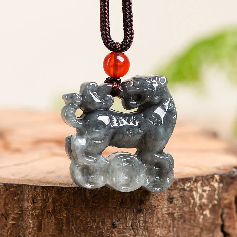 Shop Classic Women's Necklaces & Pendants with a Modern Twist-Buddha Stones Natural Jade Tiger Copper Coin Pattern Luck Necklace Pendant Shop Classic Women's Necklaces & Pendants with a Modern Twist-Buddha Stones Natural Jade Tiger Copper Coin Pattern Luck Necklace Pendant