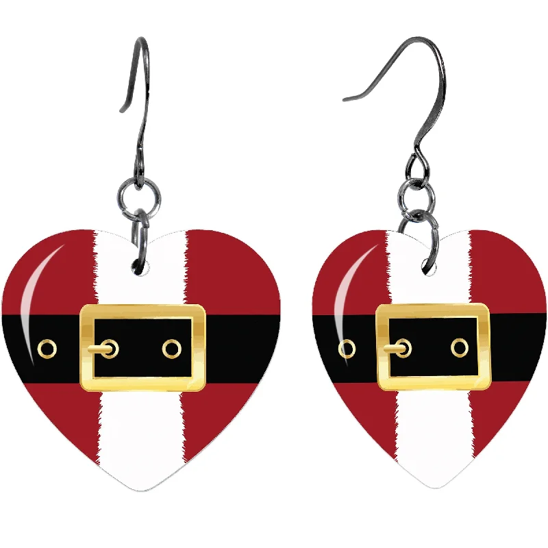 Women's Earrings – Elegant Designs for Every Personality--Christmas Santa Suit Heart Fishhook Dangle Earrings