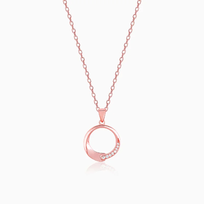 Shop Classic Women's Necklaces & Pendants with a Modern Twist-Rose Gold Circle of Love Pendant with Link Chain Shop Classic Women's Necklaces & Pendants with a Modern Twist-Rose Gold Circle of Love Pendant with Link Chain