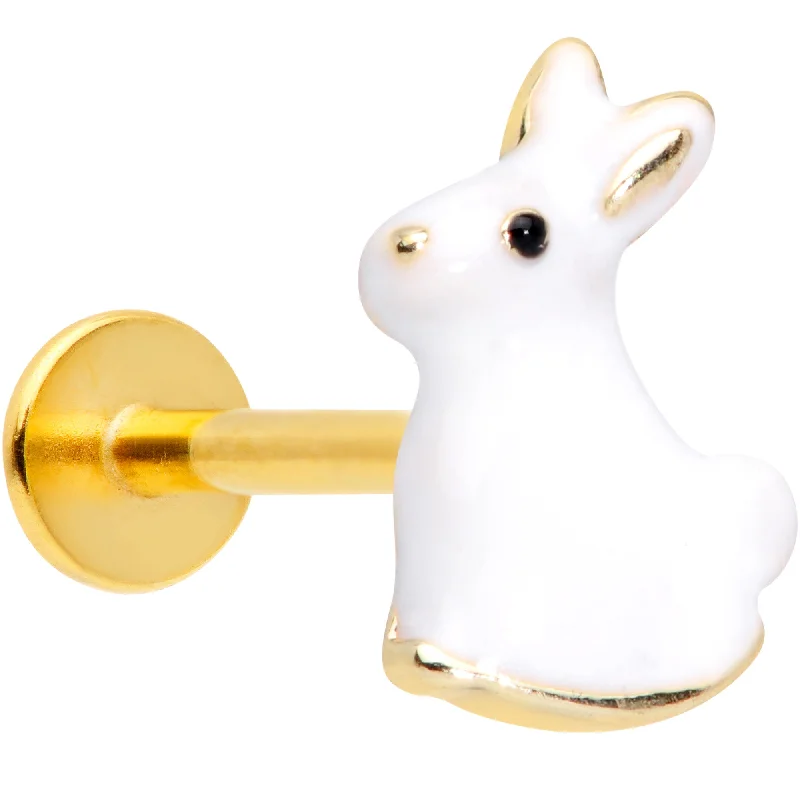 Comfortable and Sleek Lip Rings for All16 Gauge 5/16 White Easter Bunny Rabbit Labret Monroe Tragus
