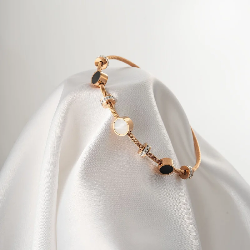 Shop Classic Women's  Necklaces & Pendants with a Modern Twist-Rose Gold Mop Diamond Magnetic Bracelet