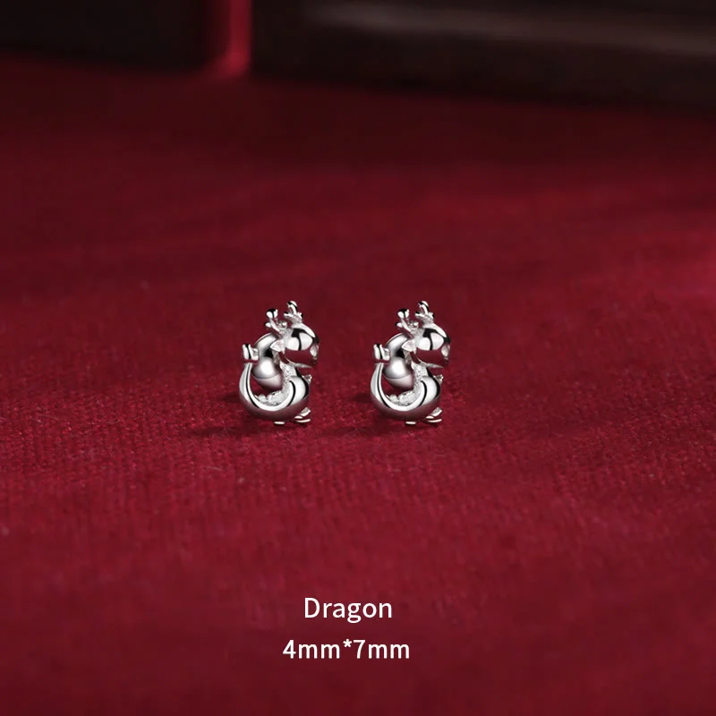 Women's Earrings – Elegant Designs for Every Personality--Buddha Stones 925 Sterling Silver Year Of The Dragon Design Luck Protection Stud Earrings