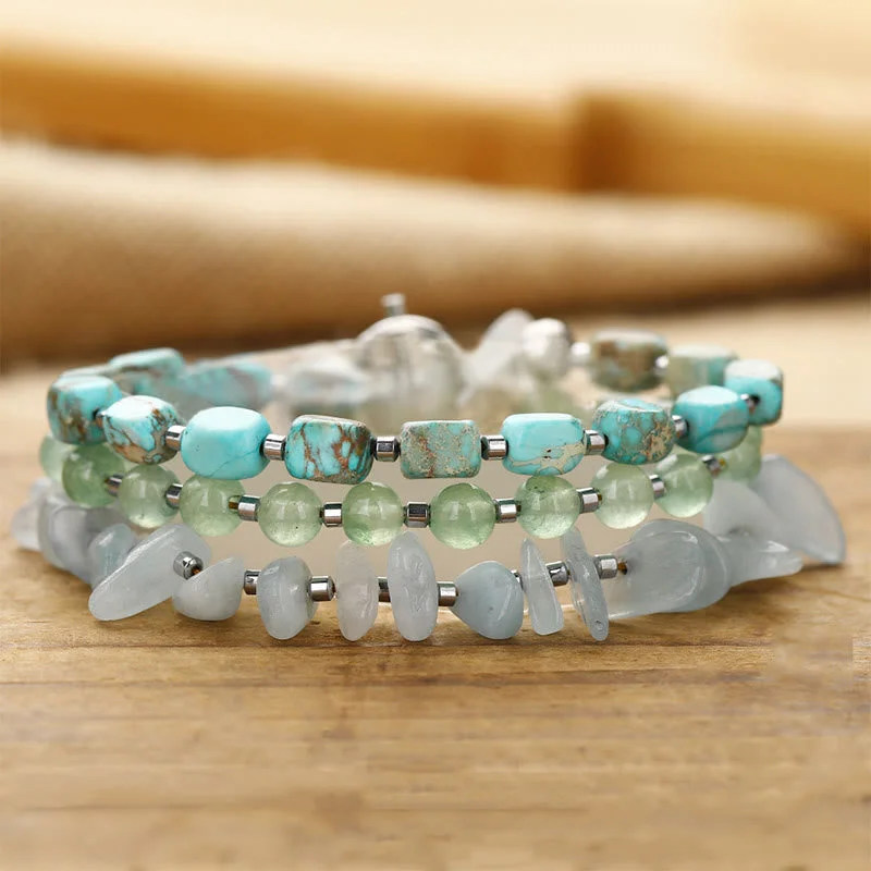 High-End Metal Bracelets for Men-Buddha Stones Green Emperor Stone Green Aventurine Happiness Triple Wrap Bracelet High-End Metal Bracelets for Men-Buddha Stones Green Emperor Stone Green Aventurine Happiness Triple Wrap Bracelet
