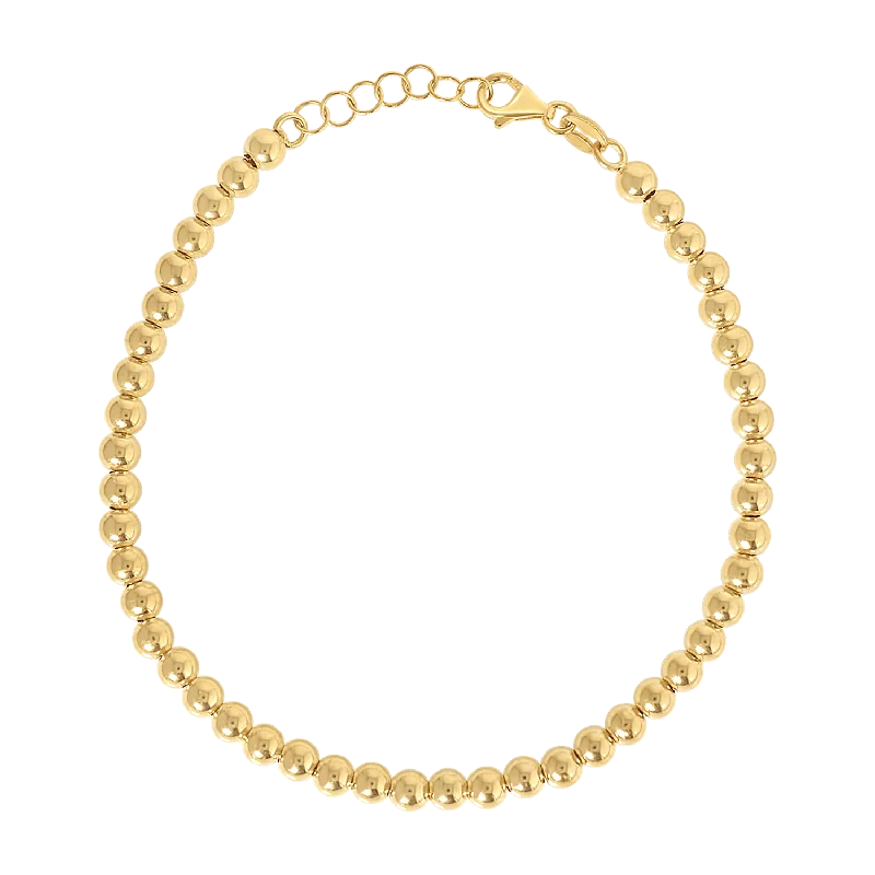 Stylish Bracelets for Men with Natural Materials-14K Gold 4mm Ball Bead Bracelet