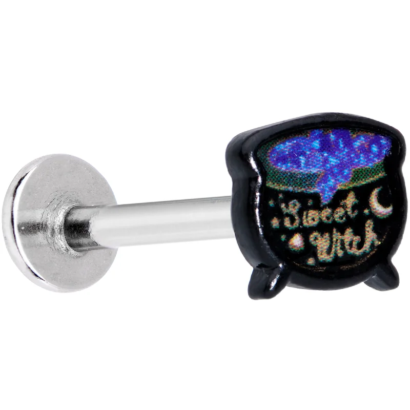 Custom Lip Rings for Exclusive Appeal16 Gauge 5/16 Sweet Witch Cauldron Halloween Labret Monroe Tragus