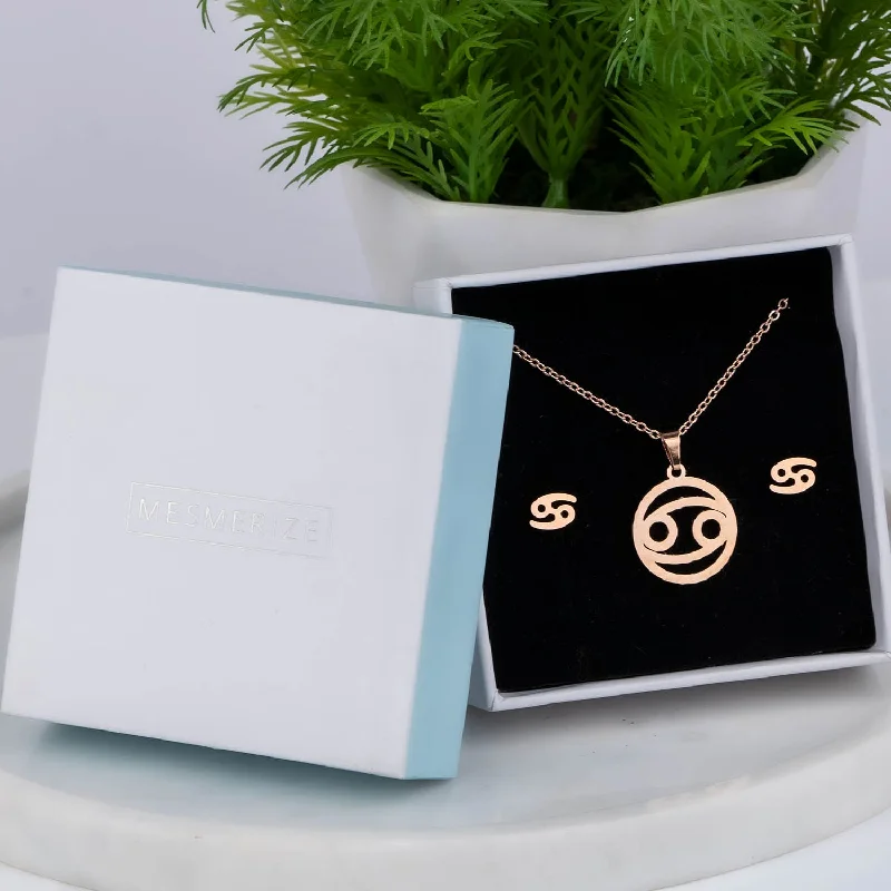 Women's Earrings – Elegant Designs for Every Personality--Cancer Necklace Earring Set (22 Jun - 22 Jul)