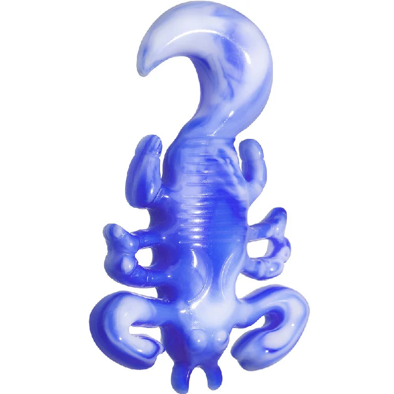 Women's Earrings – Elegant Designs for Every Personality--00 Gauge Blue White Acrylic Scorpion Hanger Plug