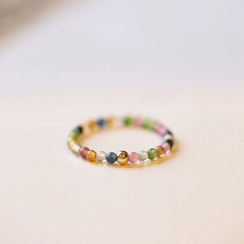 Chic Women's Rings for Fashion-Forward Looks-Buddha Stones Natural Tourmaline Positive Love Ring Chic Women's Rings for Fashion-Forward Looks-Buddha Stones Natural Tourmaline Positive Love Ring