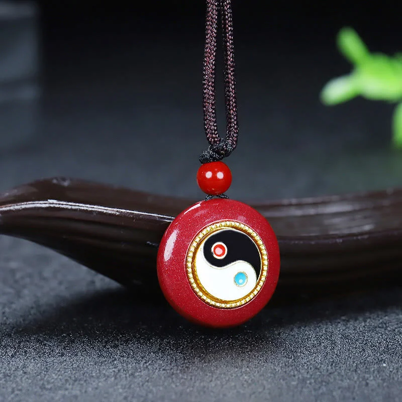 Shop Classic Women's Necklaces & Pendants with a Modern Twist-Buddha Stones Natural Cinnabar Yin Yang Design Braided String Blessing Necklace Pendant Shop Classic Women's Necklaces & Pendants with a Modern Twist-Buddha Stones Natural Cinnabar Yin Yang Design Braided String Blessing Necklace Pendant