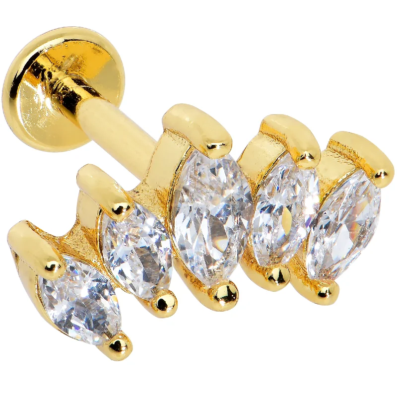 Lip Rings with Bold Stones for a Dazzling Effect16 Gauge 5/16 Clear CZ Gem Gold Tone Crown Labret Monroe Tragus Lip Rings with Bold Stones for a Dazzling Effect16 Gauge 5/16 Clear CZ Gem Gold Tone Crown Labret Monroe Tragus