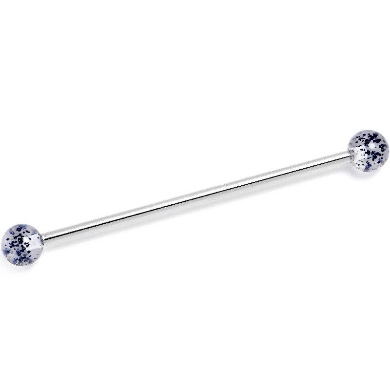 Women's Earrings – Elegant Designs for Every Personality--14 Gauge Internally Threaded Black Glitter Ends Industrial Barbell 38mm Women's Earrings – Elegant Designs for Every Personality--14 Gauge Internally Threaded Black Glitter Ends Industrial Barbell 38mm