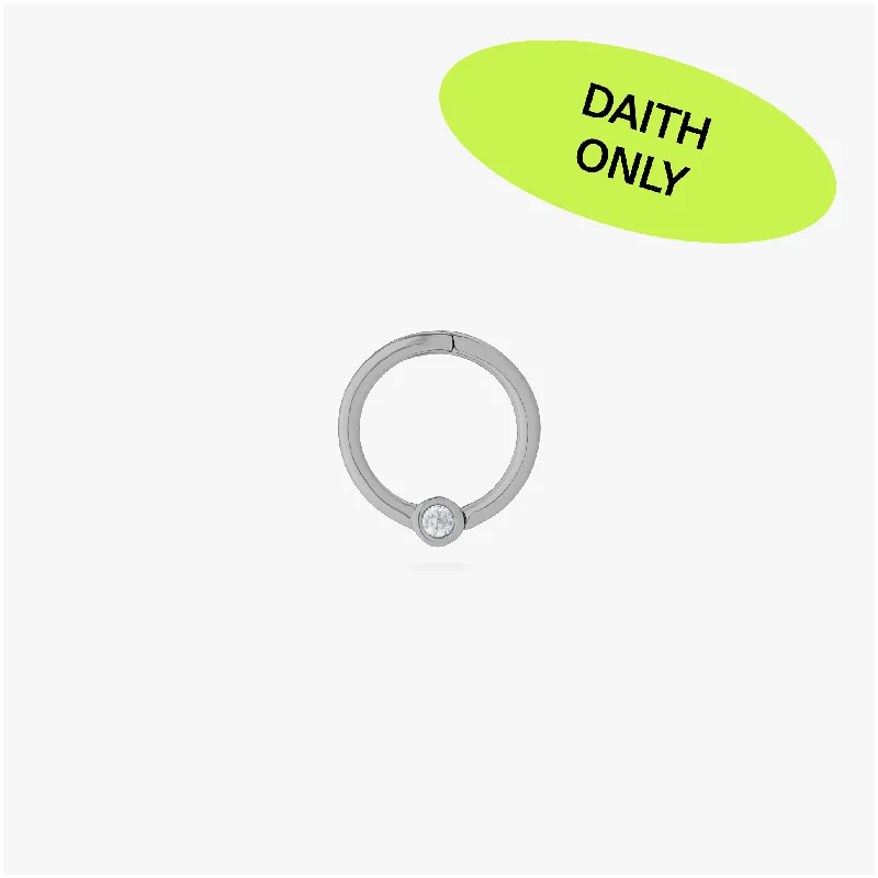 Women's Earrings – Elegant Designs for Every Personality--Titanium CZ Bezel Clicker 8mm