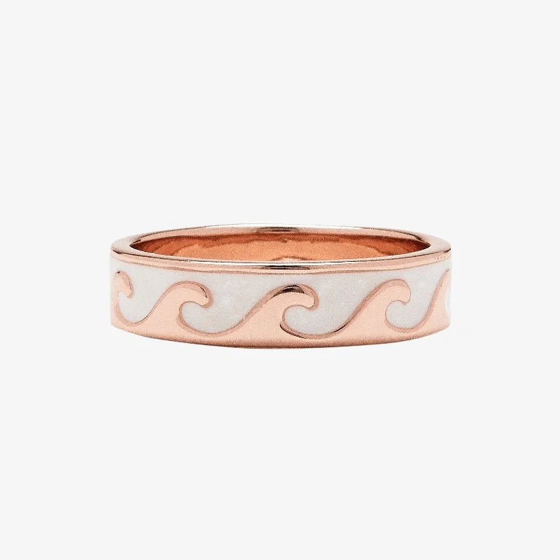Chic Women's Rings for Fashion-Forward Looks-Reversible Enamel Wave Ring