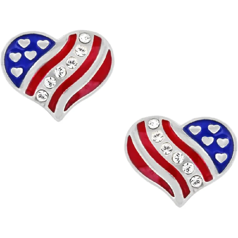 Women's Earrings – Elegant Designs for Every Personality--Hearts and Stripes Mini Post Earrings