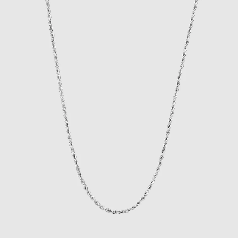 Exclusive Men's Necklaces & Pendants for the Modern Gentleman-Rope (Silver) 2mm