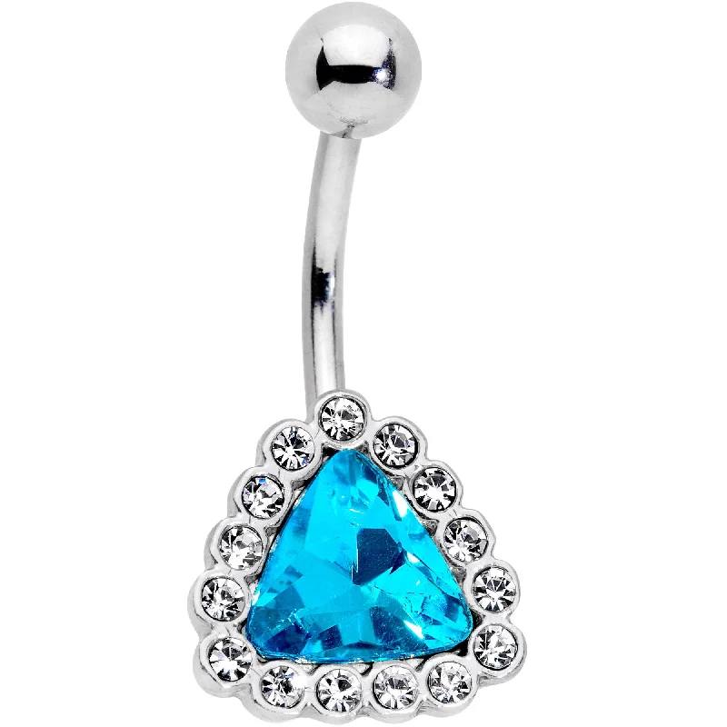 Trendy Belly Rings for Every Fashionista -Clear Aqua Gem Chunky Pyramid Star Belly Ring Trendy Belly Rings for Every Fashionista -Clear Aqua Gem Chunky Pyramid Star Belly Ring