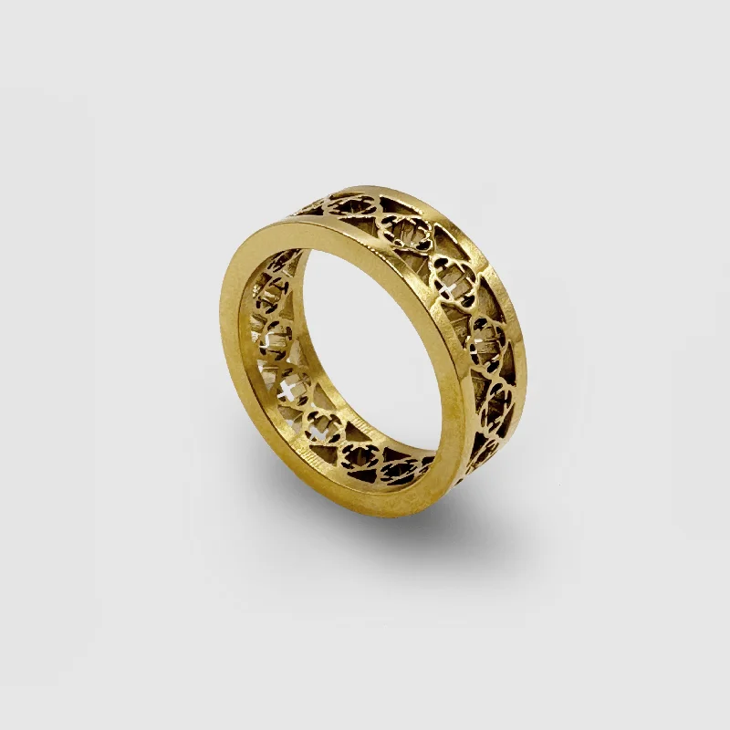 Top Men's Rings – Crafted for Every Style  Clover Band Ring (Gold)