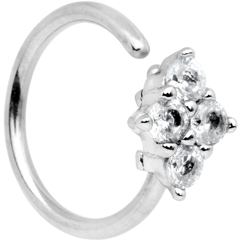 Nose Rings for Vintage Look -20 Gauge 5/16 Clear CZ Gem Cluster Seamless Circular Ring Nose Rings for Vintage Look -20 Gauge 5/16 Clear CZ Gem Cluster Seamless Circular Ring